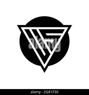 US-Logo mit negativem Raum Dreieck und kreisförmigen Design-Vorlage isoliert auf weißem Hintergrund Stock Vektor