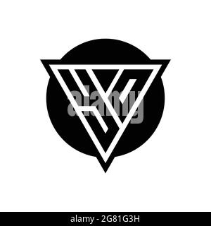 YO-Logo mit negativem Raum Dreieck und kreisförmigen Design-Vorlage isoliert auf weißem Hintergrund Stock Vektor