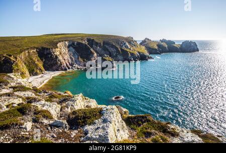 Pointe de Dinan, Halbinsel Crozon, Departement Finistere, Bretagne, Frankreich Stockfoto