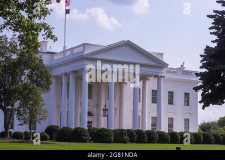 Das Weiße Haus aus der Sicht des Lafayette Park, Washington, District of Columbia Stockfoto