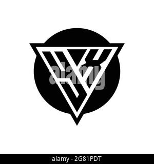 YX-Logo mit negativem Raum Dreieck und kreisförmigen Design-Vorlage isoliert auf weißem Hintergrund Stock Vektor