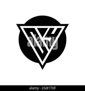 OY-Logo mit negativem Raum Dreieck und kreisförmigen Design-Vorlage isoliert auf weißem Hintergrund Stock Vektor