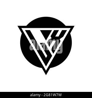 LX-Logo mit negativem Dreieck und kreisförmiger Designvorlage auf weißem Hintergrund isoliert Stock Vektor