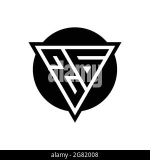 ZG-Logo mit negativem Raum Dreieck und kreisförmigen Design-Vorlage isoliert auf weißem Hintergrund Stock Vektor