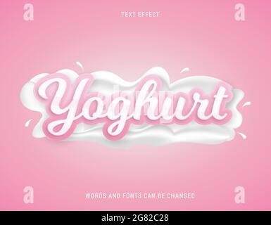 Joghurt Text Effekt 100% editierbar Stock Vektor