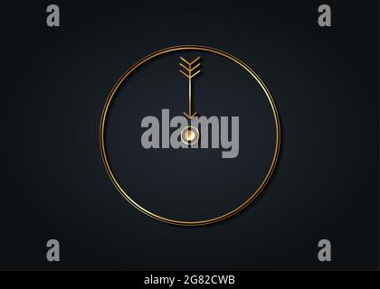 Gold Native American Symbole, Pfeile werden im Symbol des Schutzes dargestellt, weil sie die Native Americans Hauptform der Verteidigung waren. Goldenes Schild Stock Vektor