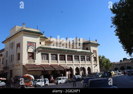 Blick über die Medina, Fez, Marokko, altes Gebäude, historische Architektur Stockfoto