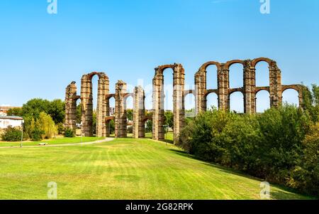 Aquädukt der Wunder in Merida, Spanien Stockfoto