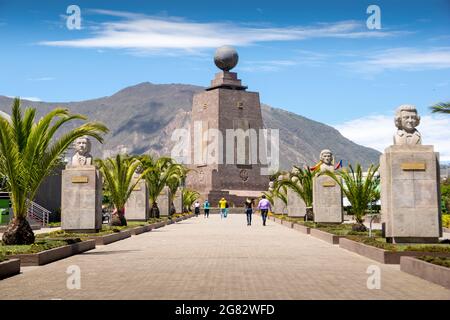 Ecuador. Middle of the World City ist ein Landstrich, der der Präfektur der Provinz Pichincha in Ecuador gehört. Stockfoto