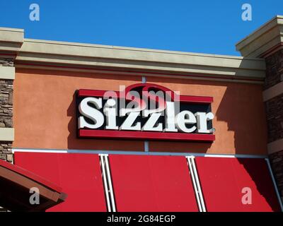 Sizzler Restaurant in Manteca, Kalifornien Stockfoto