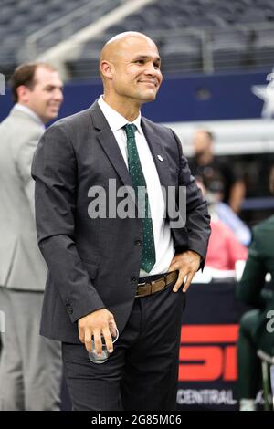 Baylor Bears Cheftrainer Dave Aranda posiert während des Big 12 Conference Media Day, Donnerstag, 15. Juli 2021, in Arlington, TX. (Mario Terrana/Image of Sport Stockfoto