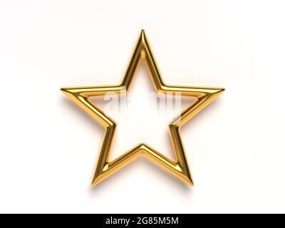 3d-Rendering einzelner goldener Stern. Stockfoto