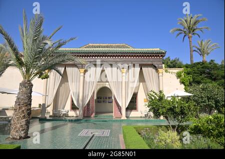 Le Jardin Secret / The Secret Garden - ein Palast aus dem 19. Jahrhundert mit traditionellen islamischen Gärten, Marrakesch, MA Stockfoto