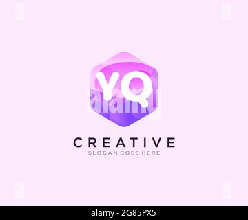 YQ-Initiallogo mit farbenfroher Vorlage für das Logo des modernen Business-Alphabets aus Hexagon Stock Vektor