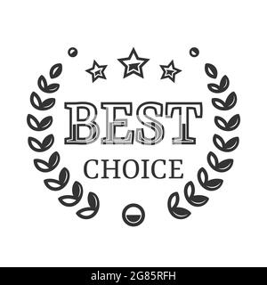 Beste Wahl, Vektorlogo. „Best Choice“-Etikett. Symbol für die Einkaufsbewertung Stock Vektor