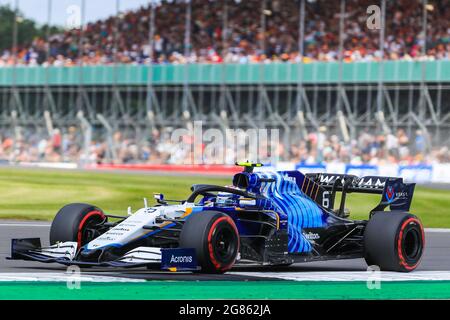 Silverstone, Großbritannien. Juli 2021. Silverstone Circuit, 16. Juli 2021 Nichola Latifi (CAN), Williams FW43B während des FORMEL 1 PIRELLI BRITISH GRAND PRIX in Silverstone, Großbritannien Credit: Phil Duncan Every Second Media/Alamy Live News Stockfoto