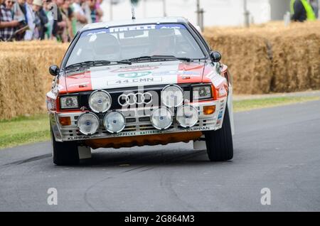 Audi Quattro A2 Gruppe B Rally-Rennwagen auf dem Goodwood Festival of Speed 2013 Stockfoto