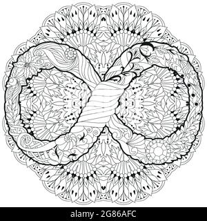 Vektor ornamental unendlich Symbol zentangle gestylt auf Mandala. Ewiges Lebenszeichen. Von Hand gezeichnete Unendlichkeit. Stock Vektor