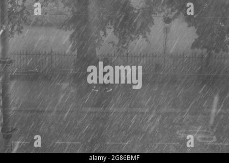 Extrem schwere Daunenschübe Stockfoto