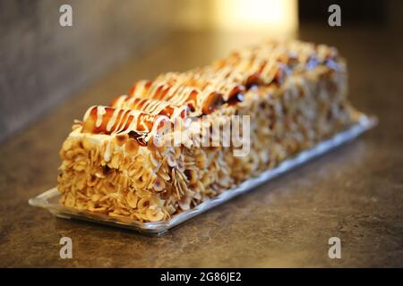 Baton Banana Karamellkuchen, Gebäck, Patisserie und Bäckerei Stockfoto