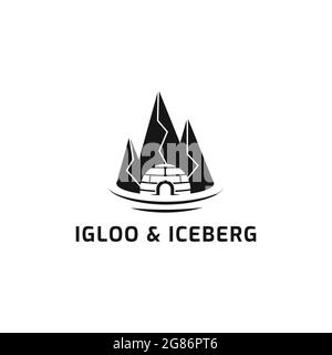 Iglu-Haus-Logo mit Eisberg-Vektor-Illustration Stock Vektor