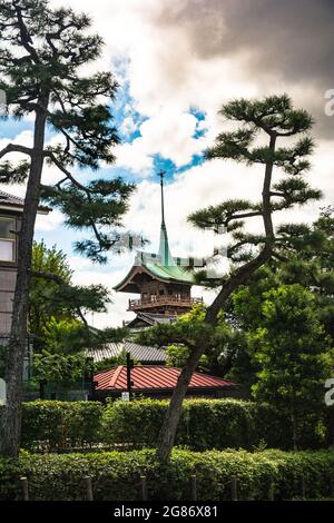 Kyoto, Japan, Asien - 5. September 2019 : Garten im Schloss Nijo Stockfoto