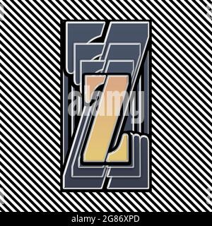 Monogramm mit Großbuchstaben Z-Schablonierung Stockfoto
