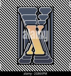 Monogramm mit Großbuchstaben X-Schablonierung Stockfoto