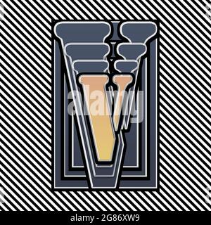 Monogramm mit dem Großbuchstaben V-Zeichen Stockfoto