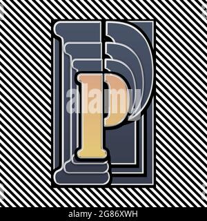 Monogramm mit dem Großbuchstaben P-Zeichen Stockfoto
