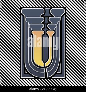 Monogramm mit U-Zeichen in Großbuchstaben Stockfoto