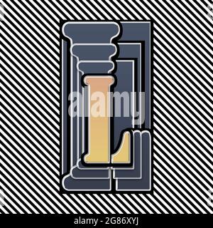 Monogramm mit Großbuchstaben L-Schabloniert Stockfoto
