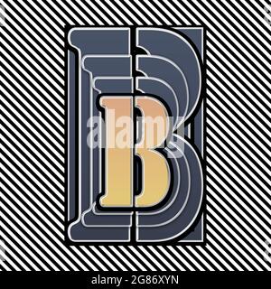 Monogramm mit Großbuchstabe B als Schablonenschrift Stockfoto