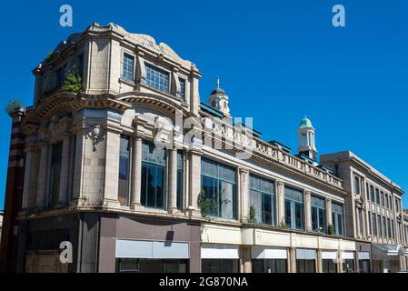 Das alte Co-op Emporium Gebäude in Chestergate, Stockport, Greater Manchester, England. Stockfoto