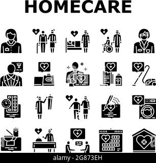 Homecare Services Collection Icons Set Vector Stock Vektor