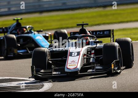 09 Lundgaard Christian (dnk), ART Grand Prix, Dallara F2, Aktion während des 4. Laufs der FIA Formel 2 Meisterschaft 2021 vom 16. Bis 18. Juli 2021 auf dem Silverstone Circuit, in Silverstone, Großbritannien - Photo Diederik van der Laan / Dutch Photo Agency / DPPI Stockfoto