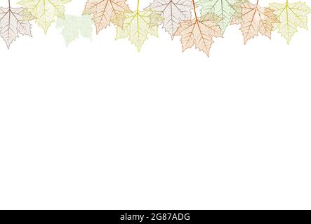 Ahornholzblattgestell. Vektorgrafik. Herbst Farben Grafik Karte Schablone oberen Rand. Stock Vektor