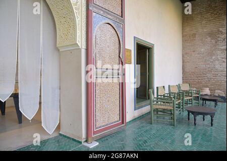 Le Jardin Secret / The Secret Garden - ein Palast aus dem 19. Jahrhundert mit traditionellen islamischen Gärten, Marrakesch, MA Stockfoto