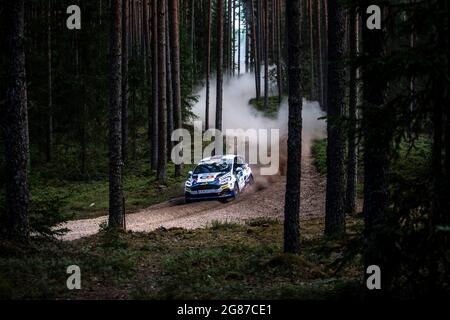 50 Koci Martin (cze), Tesinsky Petr (cze), Ford Fiesta Rally4, Aktion während der Rallye Estland, 7. Runde der FIA WRC-Meisterschaft 2021 vom 15. Bis 18. Juli in Tartu, Kreis Tartu in Estland - Foto Nikos Katikis / DPPI Stockfoto