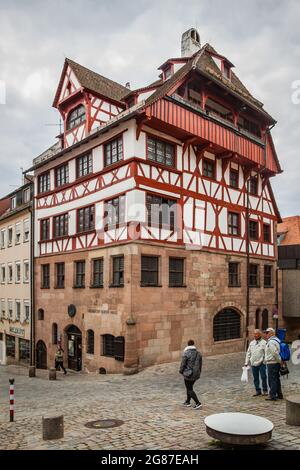 Nürnberg, 17. Mai 2016: Albrecht Dürers Haus in Nürnberg aus nächster Nähe Stockfoto