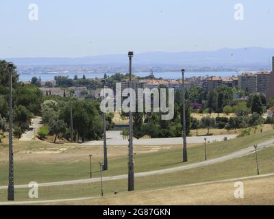 Lissabon, Lissabon Portugal. Juli 2021. (INT) Blick auf den Bela Vista Park, wo die 9. Ausgabe von Rock in Rio Lisboa stattfinden wird. 17. Juli 2021, Lissabon, Portugal: Blick auf den Bela Vista Park, wo die 9. Ausgabe von Rock in Rio Lisboa stattfinden wird, die im Juni 2022 stattfinden soll. Bild: Edson de Souza/TheNews2 (Bild: © Edson De Souza/TheNEWS2 via ZUMA Press Wire) Stockfoto