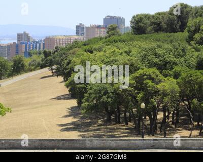 Lissabon, Lissabon Portugal. Juli 2021. (INT) Blick auf den Bela Vista Park, wo die 9. Ausgabe von Rock in Rio Lisboa stattfinden wird. 17. Juli 2021, Lissabon, Portugal: Blick auf den Bela Vista Park, wo die 9. Ausgabe von Rock in Rio Lisboa stattfinden wird, die im Juni 2022 stattfinden soll. Bild: Edson de Souza/TheNews2 (Bild: © Edson De Souza/TheNEWS2 via ZUMA Press Wire) Stockfoto