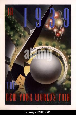 Vintage Poster, New York World's Fair 1939. Klassisches Poster/Werbespot. Stockfoto