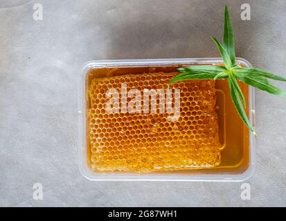 Mischungen von Honig, Ingwer und Knoblauch, die in der Kälte nützlich und erfrischend für den Körper sind Stockfoto