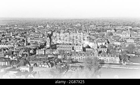 City of Oxford and Christ Church University - Luftbild Stockfoto
