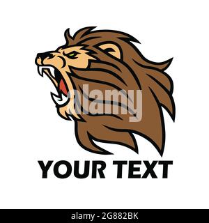 Lion-Logo-Vorlage. Vektorgrafik „Brüllendes Tier“ Stock Vektor
