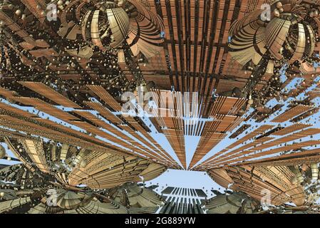 Abstrakte Kunstwerke - 3D-Illustration, organische geometrische Formen. Stockfoto