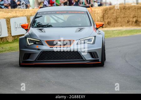 SEAT Leon Cup Racer beim Goodwood Festival of Speed 2013. Seat Leon Eurocup, TCR International Series, FIA European Touring Car Cup Rennwagen Stockfoto