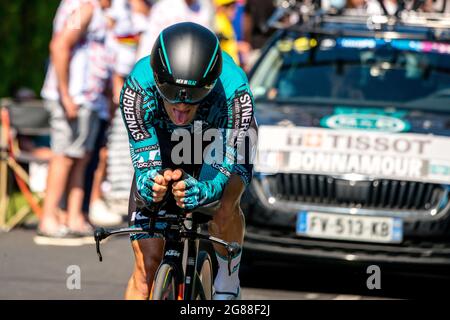 20. Etappe der Tour de France: 30.8 km Zeitfahren zwischen Libourne und Saint Emilion. 17. Juli 2021. Foto von Denis Prezat/Avenir Picture/ABACAPRESS.COM Stockfoto