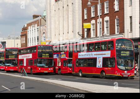 Eine Buslinie, Brixton Road, Brixton, London, Großbritannien. 8 August 2009 Stockfoto